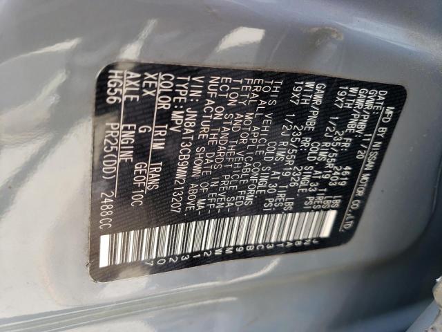 JN8AT3CB9MW213207 Nissan Rogue Sl