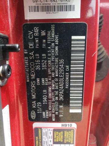 3KPA24AD3LE295436 KIA RIO LX