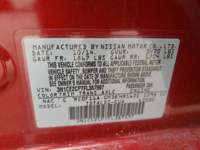 3N1CE2CP7FL387597 Nissan Versa Note S