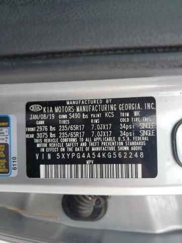 5XYPG4A54KG562248 KIA SORENTO LX