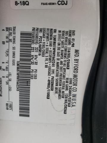 1998 Lincoln Town Car Executive VIN: 1LNFM81W9WY662245 Lot: 53280303