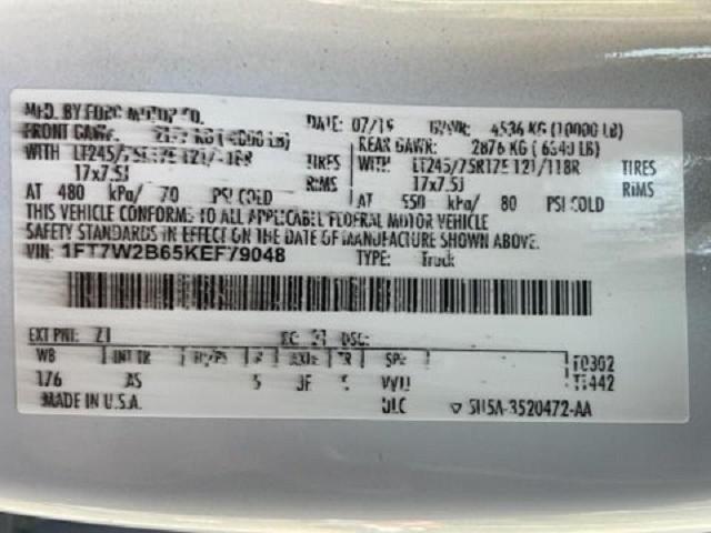 2019 FORD F250 SUPER - 1FT7W2B65KEF79048