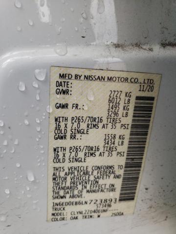 1N6ED0EB6LN723893 Nissan FRONTIER S