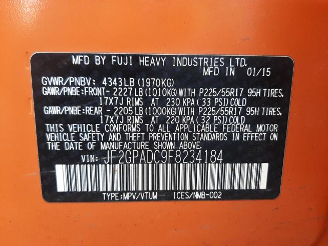 JF2GPADC9F8234184 Subaru Xv Crosstrek 2.0 Premium