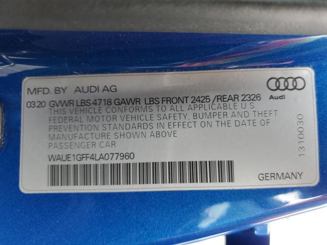 2020 AUDI S3 PREMIUM - WAUE1GFF4LA077960