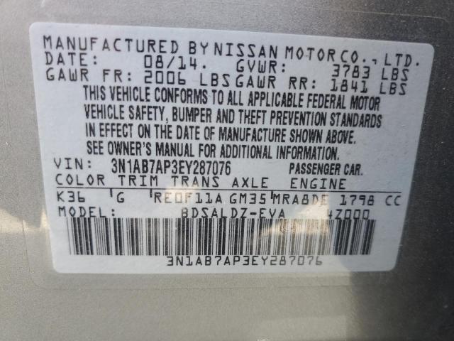 3N1AB7AP3EY287076 Nissan SENTRA S