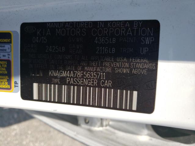 KNAGM4A78F5635711 KIA Optima Lx