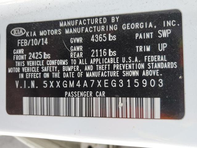 5XXGM4A7XEG315903 KIA Optima Lx