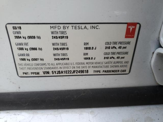 5YJSA1E22JF249618 Tesla MODEL S