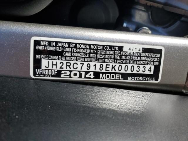 2014 HONDA VFR800 F - JH2RC7918EK000334