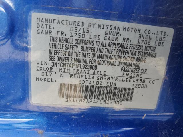 3N1CN7AP1FL923900 Nissan VERSA S