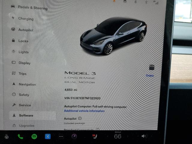 5YJ3E1EB7NF322920 Tesla MODEL 3
