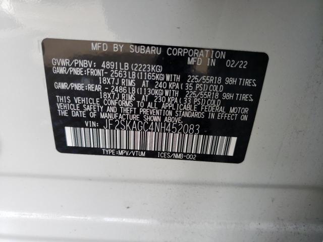 2022 SUBARU FORESTER S - JF2SKAGC4NH452083