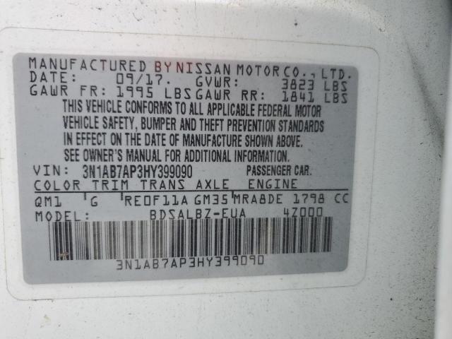 3N1AB7AP3HY399090 Nissan SENTRA S