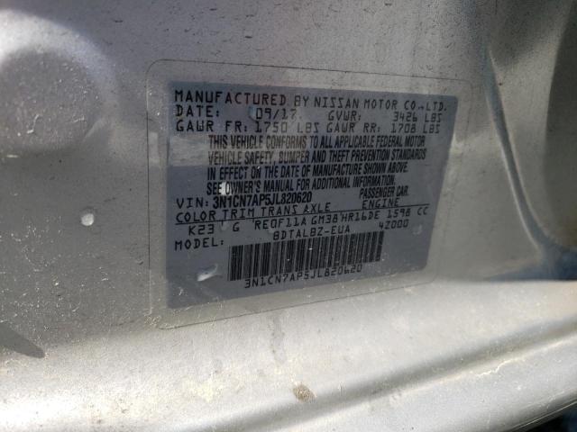 2018 NISSAN VERSA SEDA 3N1CN7AP5JL820620