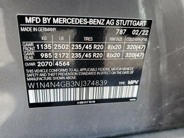 W1N4N4GB3NJ374839 Mercedes-Benz GLA 250