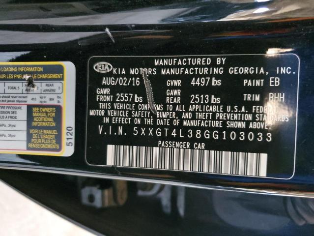 5XXGT4L38GG103033 KIA Optima Lx