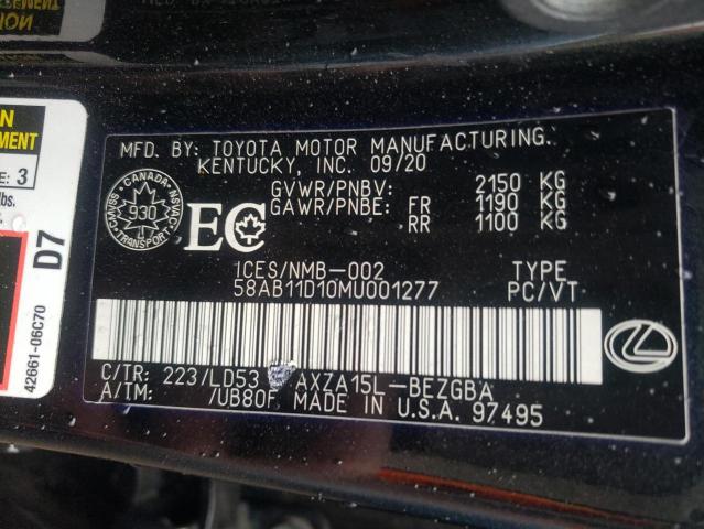 2021 LEXUS ES 250 - 58AB11D10MU001277