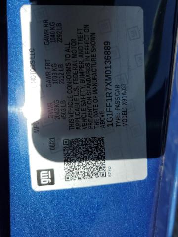 2021 CHEVROLET CAMARO LZ - 1G1FF1R7XM0136889