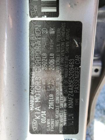 KNAFZ4A85E5209463 KIA FORTE EX