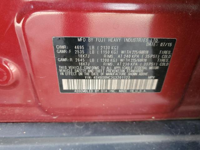 4S4BSBNC3G3201123 Subaru Outback 2.5i Limited