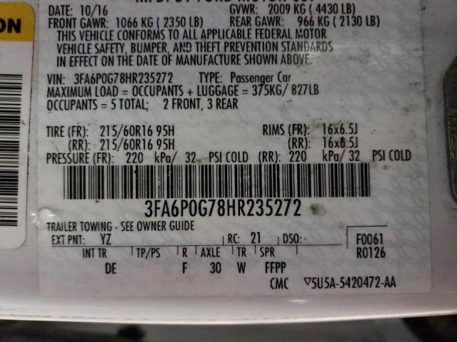 3FA6P0G78HR235272 Ford FUSION S