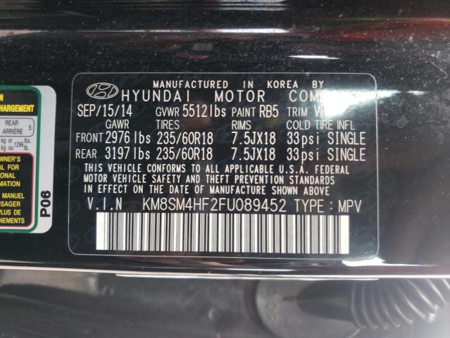 2015 HYUNDAI SANTA FE G - KM8SM4HF2FU089452