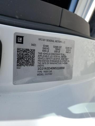 2021 CHEVROLET CORVETTE S - 1G1YA3D40M5110000