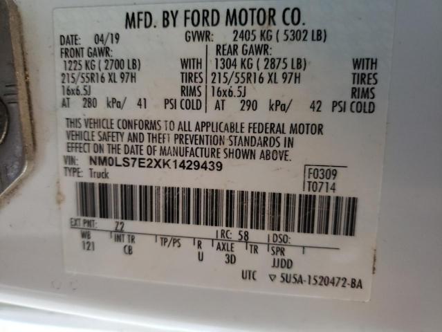 2019 FORD TRANSIT CO - NM0LS7E2XK1429439