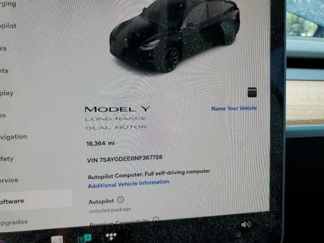 7SAYGDEE0NF367728 Tesla Model Y