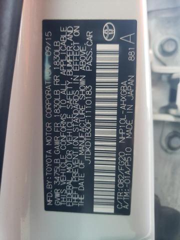 JTDKDTB30F1110183 Toyota PRIUS C