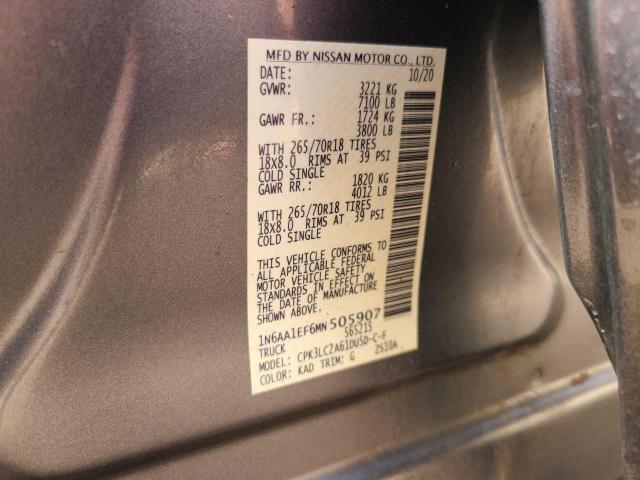 1N6AA1EF6MN505907 Nissan TITAN SV