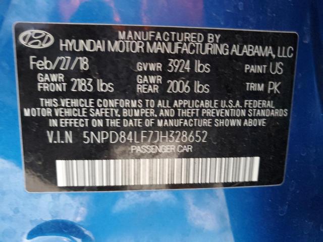 5NPD84LF7JH328652 Hyundai ELANTRA SEL