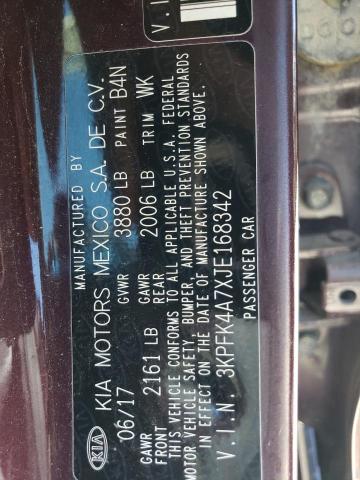 3KPFK4A7XJE168342 KIA FORTE LX