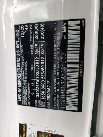 4JGFB4KB8MA384650 Mercedes-Benz Gle 350 4matic