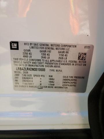 LRBAZLR42ND010688 Buick Envision Preferred