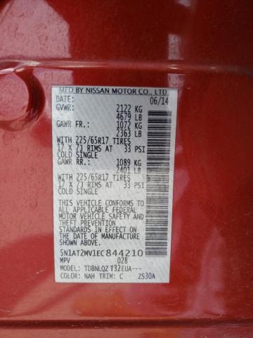 5N1AT2MV1EC844210 Nissan ROGUE S