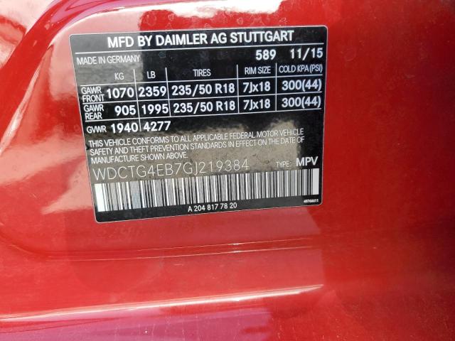WDCTG4EB7GJ219384 Mercedes-Benz GLA 250
