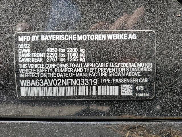 2022 BMW 430I GRAN - WBA63AV02NFN03319