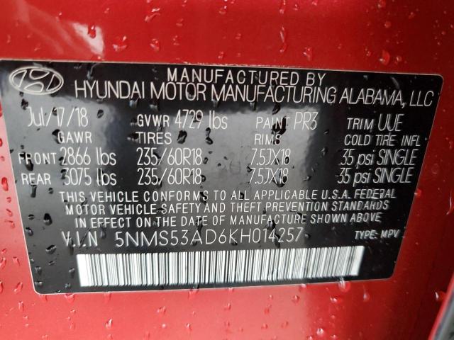 2019 HYUNDAI SANTA FE L - 5NMS53AD6KH014257