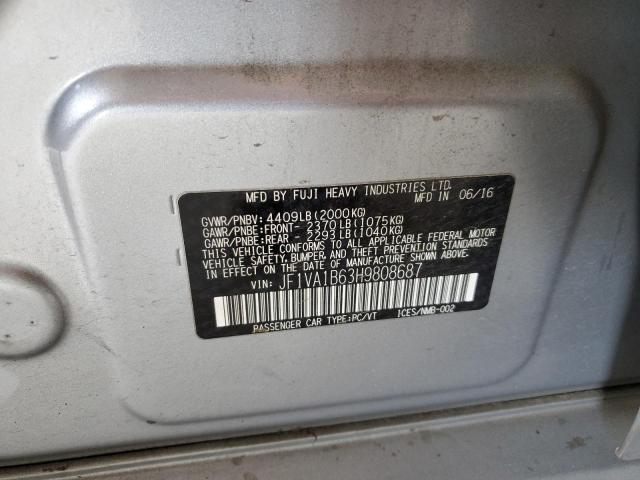JF1VA1B63H9808687 Subaru WRX