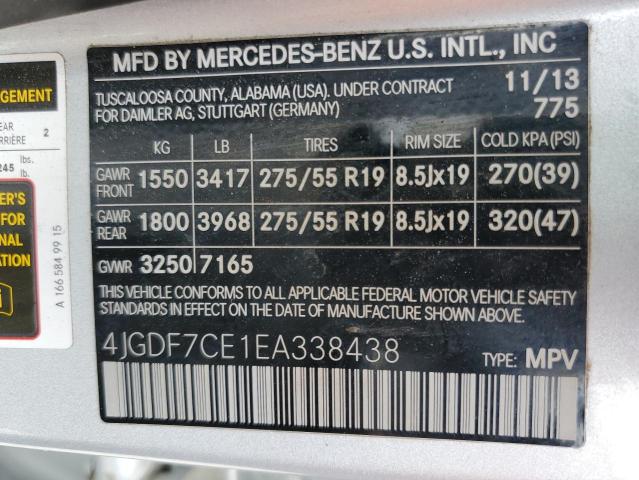 4JGDF7CE1EA338438 Mercedes-Benz Gl 450 4matic