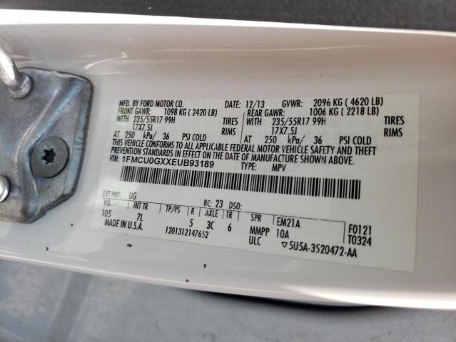 1FMCU0GXXEUB93189 Ford ESCAPE SE
