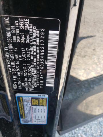 5XYPGDA54HG217293 KIA SORENTO LX