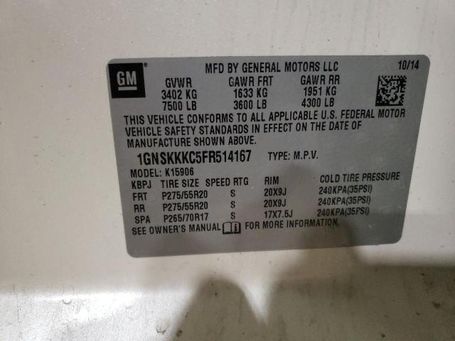 2015 CHEVROLET SUBURBAN K - 1GNSKKKC5FR514167