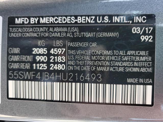 55SWF4JB4HU216493 2017 MERCEDES-BENZ C-CLASS, photo no. 13