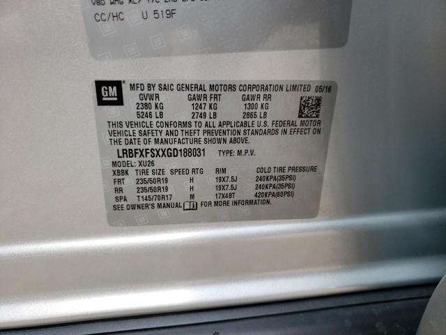 2016 BUICK ENVISION P - LRBFXFSXXGD188031