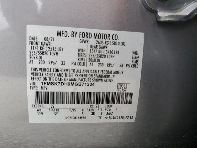 1FMSK7DH9MGB71334 Ford EXPLORER XLT