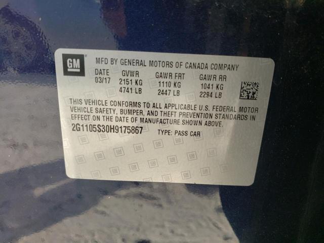 2017 CHEVROLET IMPALA LT - 2G1105S30H9175867