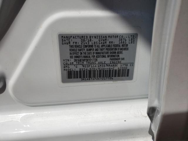 3N1AB7AP2KY217726 Nissan SENTRA S